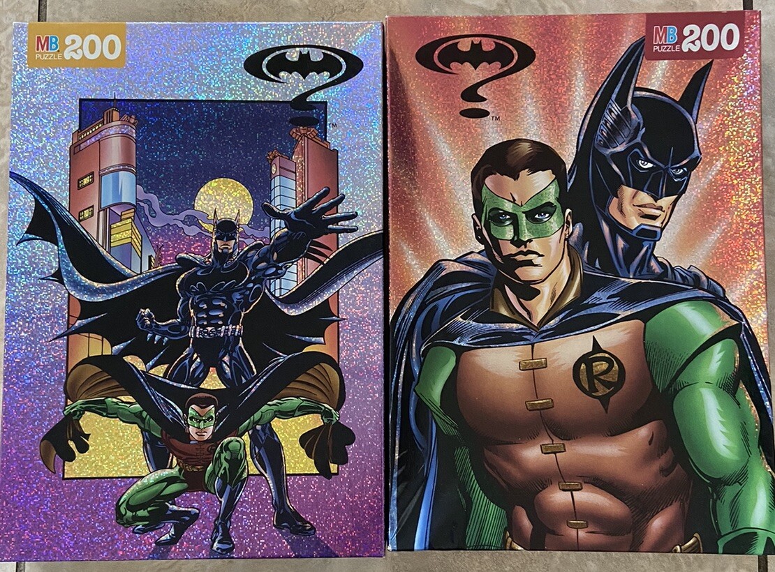 Milton Bradley Batman Forever 200 Puzzle Lot of 2 DC Comics Warner