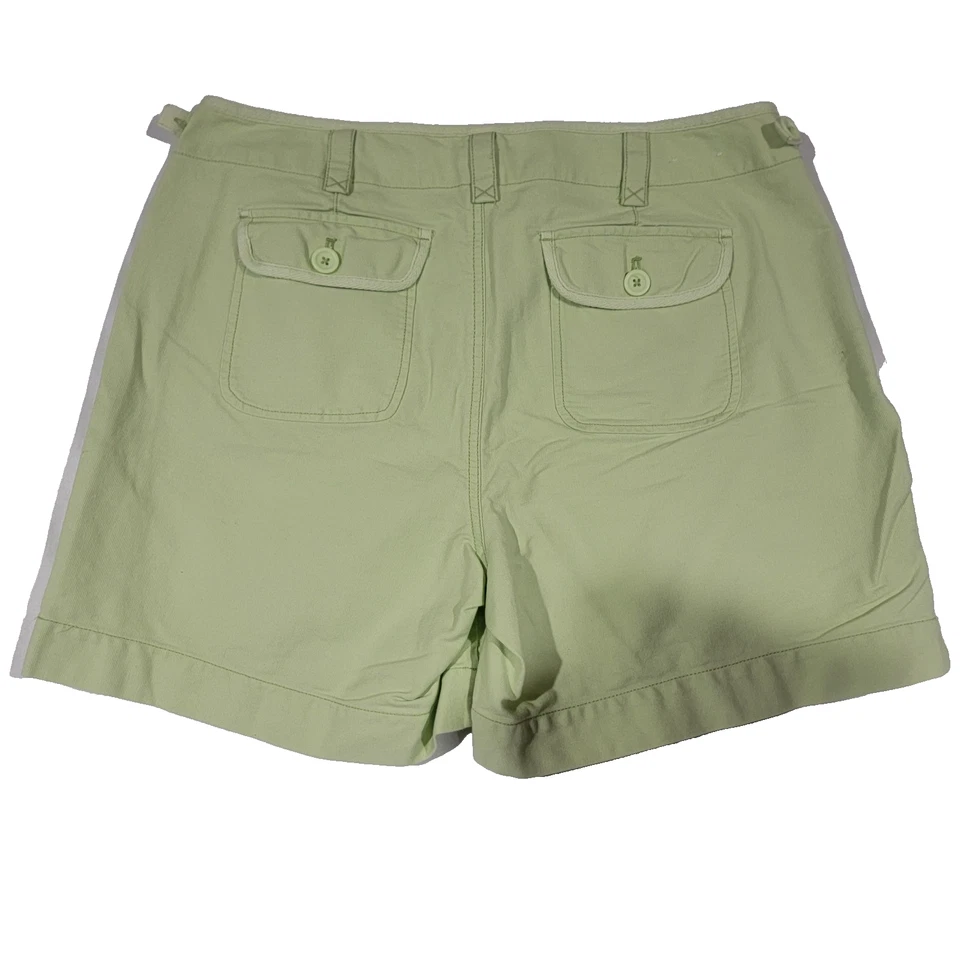 Pantalones Cortos Bass Co Verde Pistacho Para Mujer 14 Bolsillos 100% Algodón Senderismo Aire Libre Foto 2 de 4