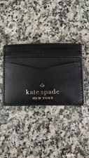Kate Spade Staci Slim Card Holder Black Saffiano Leather WLR00129 NWT 79 Retail