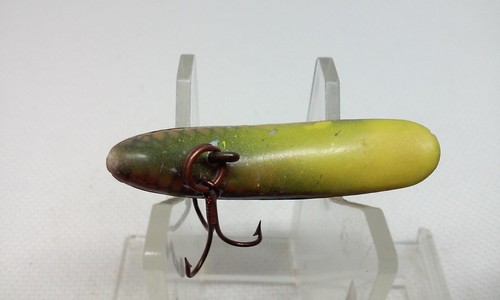 Vtg HELIN FLATFISH F4 Style Black Perch 1 1/2" Fly Rod Crankbait Fishing Lure - 第 5/7 張圖片