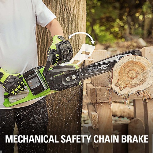 Greenworks 48V (2x24V) 16 inch Chainsaw with (2) 4Ah Battery & DualSlot Charger - Picture 5 of 12