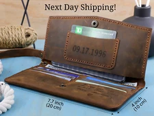 Custom Leather Women’s Wallet Mothers Day Gift  Engraved Purse Gift For Her