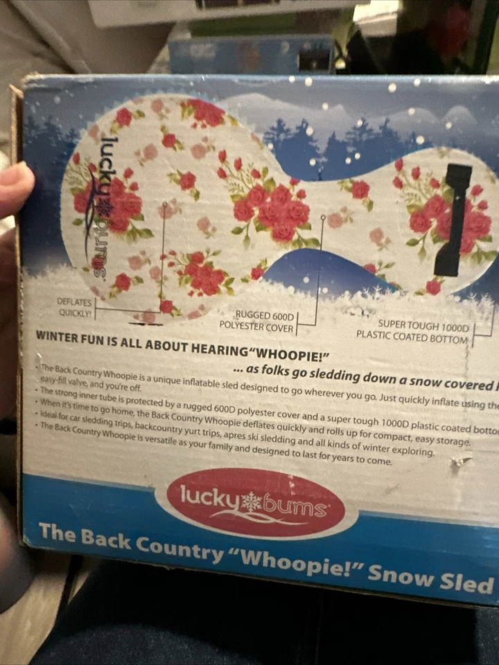 Back Country Whoopie de Lucky Bums—NUEVO SELLADO INFLABLE Trineo flores RÁPIDO Foto 2 de 4