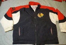 Vintage Apex One Chicago Blackhawks Jacket 90's NHL Pullover 1/2 Zip XL BEDARD