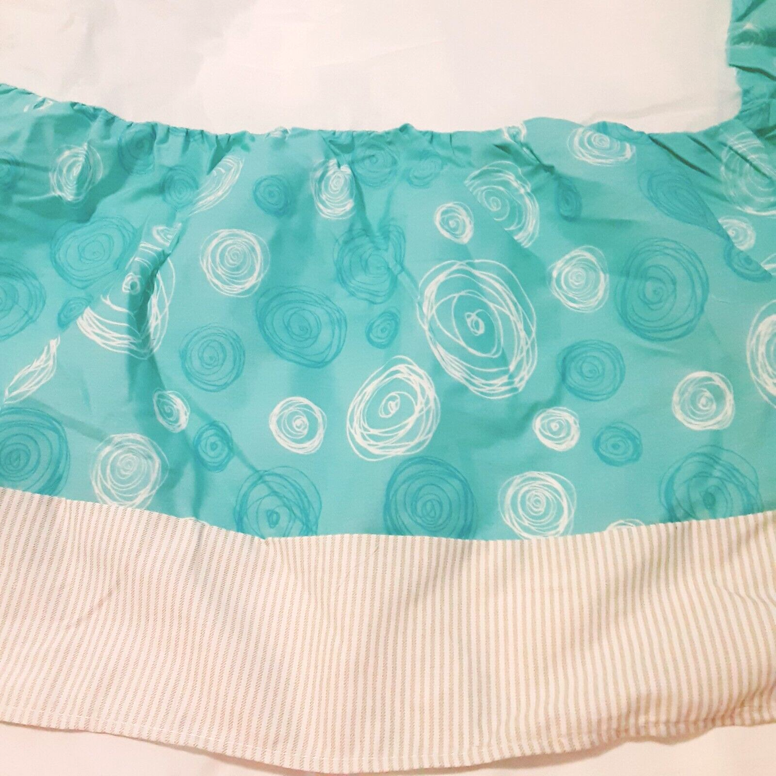 LAMBS & IVY FROG PRINCE CRIB SKIRT DUST RUFFLE  FROGGY TALES GREEN YELLOW