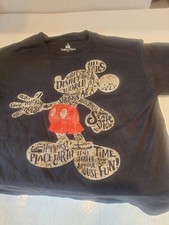 Mickey Mouse Silhouette Graphic T-Shirt Black Tee Medium WDW