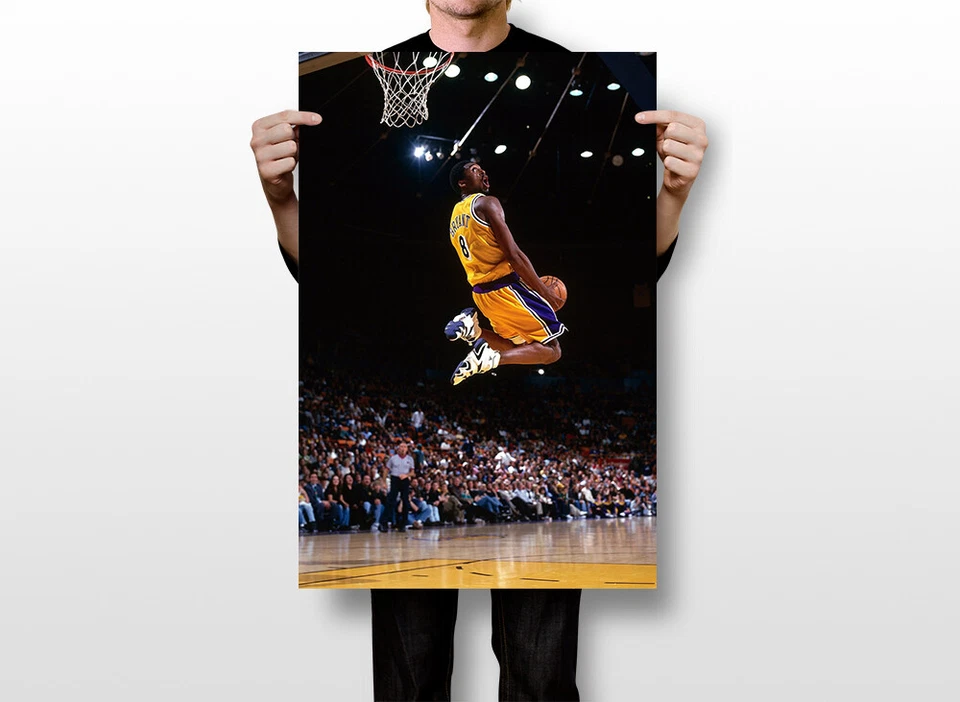 Póster de pared de arte mamba negro Kobe Bryant Dunk Motion Lakers - PÓSTER 20x30 Foto 2 de 4