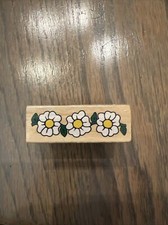 Three Flowers Rubber Stamp