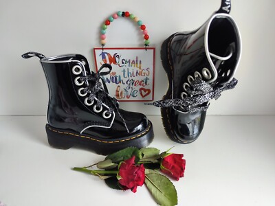 Dr Martens Molly Silver Dr Martens Molly Patent Platform Quad Sole