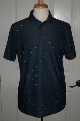 NWT G/Fore Men's Golf Short Sleeve ''Stars'' Polo Shirt Size L Color Twilight $120