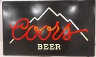 VINTAGE 1986 Coors Beer Light Up Faux Neon Sign  15 1/2” x 25 1/2”
