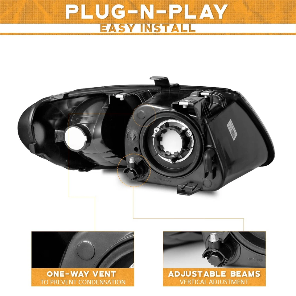 Headlights For 2001-2007 Dodge Grand Caravan/Chrysler Town & Country - Imagem 2 de 4