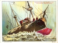 1889 Capt. John Ericsson Navy USS Destroyer Submarine Attack  Stock Trade Card