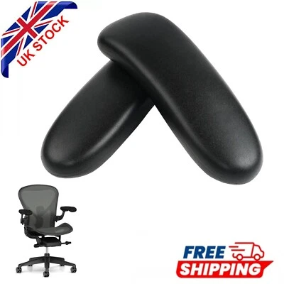 Herman Miller Aeron Remastered Replacement Armpads - Black Vinyl - New