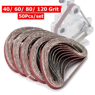 330 x 10 mm Sanding Belts (50-Pack, Assorted Grits 40–120) for Belt Sanders and Power File Tools - Aluminium Oxide, Resin-Bonded, for Wood, Met 330 x 10 mm Sanding Belts (50-Pack, Assorted Grits 40–120) for Belt Sanders and Power File Tools - Aluminium Oxide, Resin-Bonded, for Wood, Met