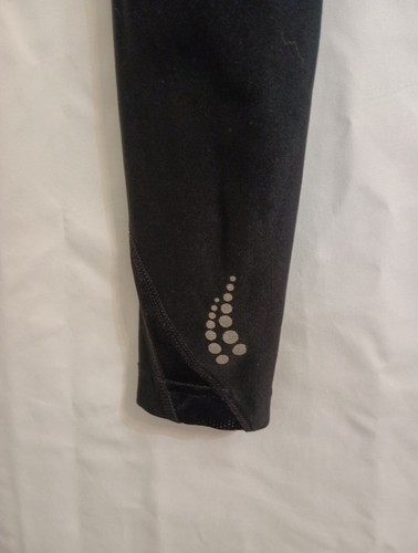 Reebok Womens S Play Dry Black Legging Full Length Workout Running Pants Stripe - Picture 9 of 11