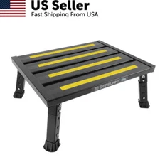 Adjustable Height Aluminum RV Step Stable Foldable Platform Step Stool Non-Slip