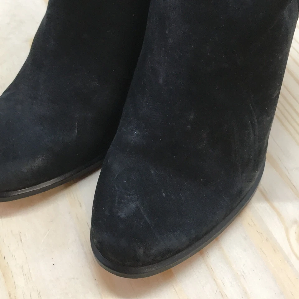 Vince Camuto Botas Mujer 8.5 M Federa Botines Tacones Bloque Negro Gamuza Foto 4 de 4