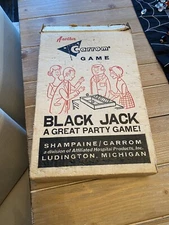 Vintage No. 7 Carrom Black Jack Game A Great Party Game Wood Made Shut the Box