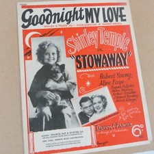 song sheet GOODNIGHT MY LOVE Shirley Temple in Stowaway 1936