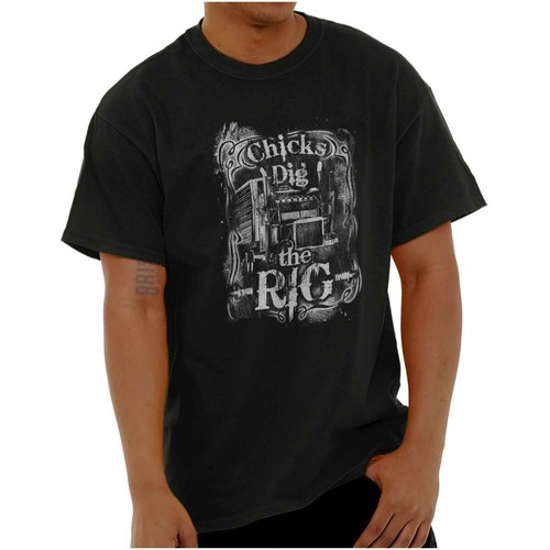 Funny Truck Driver Gifts Semi Rig Trucker Mens Casual Crewneck T Shirts Tees - Picture 8 of 8