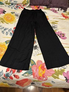 Evereve Women’s Linen Blend Wide Leg Pull On Pants XS Black