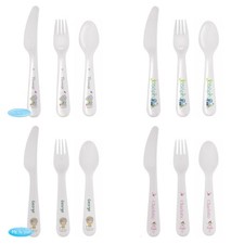 Personalised Plastic Children's 3 Piece Cutlery Set Boys Girls Teddy Me 2 You