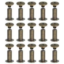 80 PCS Bronze Tone Chicago Screws Leather Rivets Belt Bag M5x12 mm Fastener
