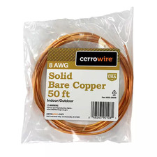 50 Ft. 8-Gauge Solid SD Bare Copper Grounding Wire
