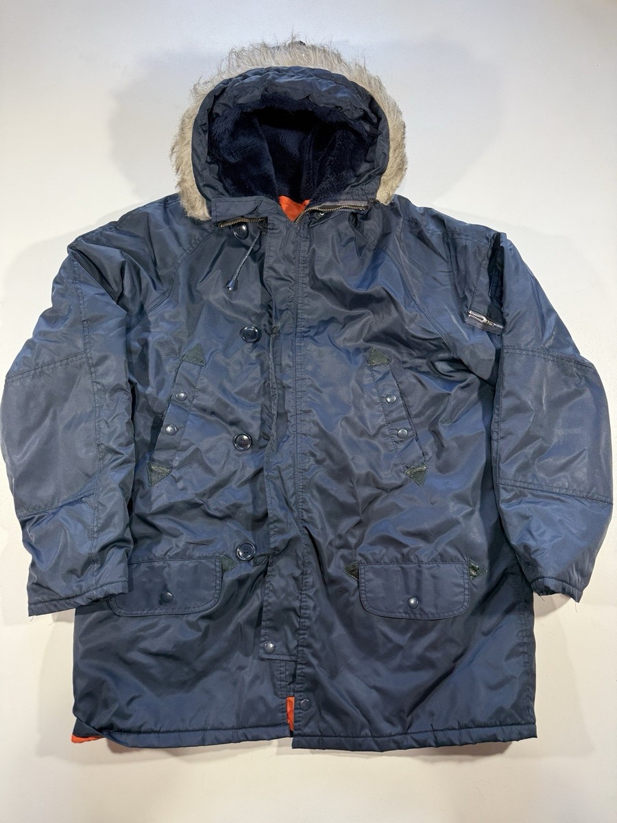 Vintage 70s 80s USAF N3B Snorkel Parka Style Jacket YKK Zippers L