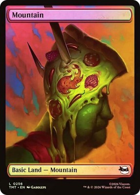 MTG FOIL Mountain(#256) Full Art - Teenage Mutant Ninja Turtles #256