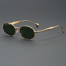 Luxury Vintage Metal Oval Sunglasses Thin Frames Ultra-lightweight Eyewear Retro