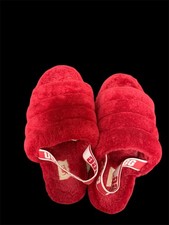 red UGG Fluff Yeah slides Size 7