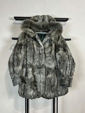 Vintage Grey Fur Coat Luxury Winter Thick Warm Statement Y2K Glam Rare Style