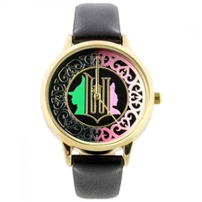 Wicked Analog Gold-Rimmed Face Watch with Black Straps Multi-Color