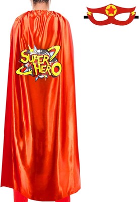 iROLEWIN Superhero-Cape and Mask for Adults Women Men Super Red Superhero 