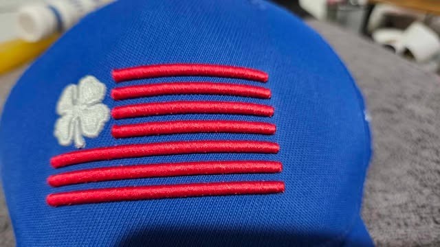 Top Golf Black Clover Live Lucky American Flag Hat Blue Snapback- One Size