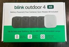 Blink Outdoor 4 XR Wireless Security 4 Cameras with Sync Module XR Range 400FT