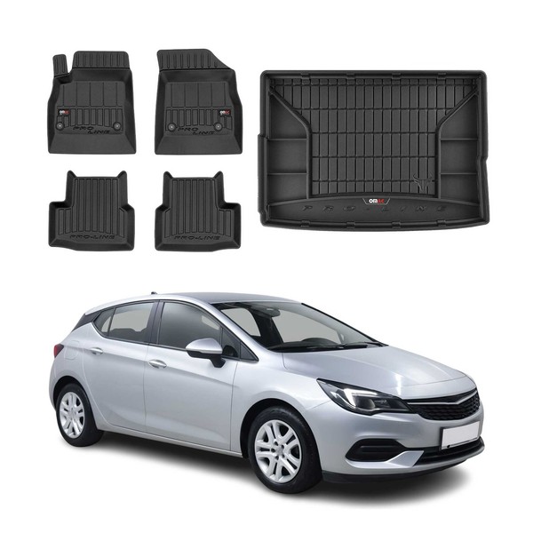 Omac FußMatten & Kofferraumwanne Set FüR Opel Astra K 2015-2021 5TüR Gummi-image