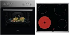 AEG Herdset Backofen Kochfeld Herd Ofen Kombi 1025 EEK: A OU5AE10CM + HE604000XB