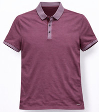 Hugo Boss Polo Shirt Maroon Mens L Cotton Designer Casual Short Sleeve