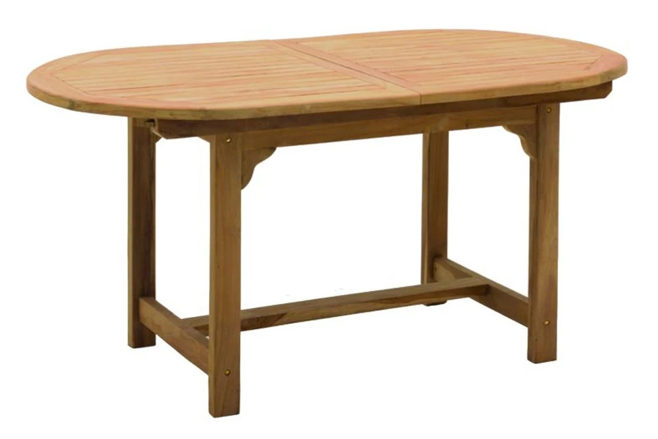 Gartentisch Ela Teak Ausziehtisch Balkontisch oval Gartenmöbel 150/200x90x75cm - Bild 1 von 1