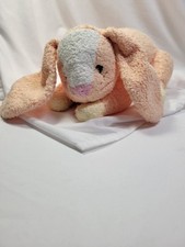 Ty 2001 Baby Peach Yellow Honey Bunny Rabbit Plush Rattle Stuffed Animal