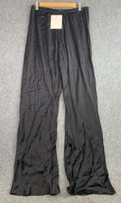 DISSH Satin Pants Black Women's Size 12 Baggy Wide Leg NEW NWT