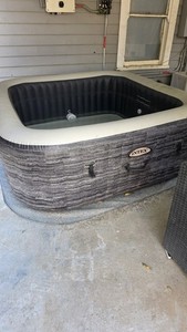 Intex PureSpa Square Inflatable Hot Tub 71in 290gal 4-Person Heated Gray
