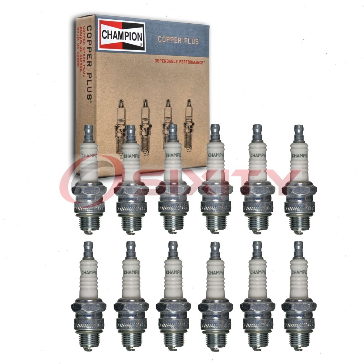 12 pc Champion Copper Plus Spark Plugs for 1936-1942 Lincoln Zephyr 4.4L xb