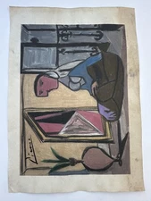 Pablo Picasso COA Art Painting Original Drawing Vintage Paper Signed