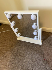 White Lighted Tabletop Makeup Mirror, Hollywo...