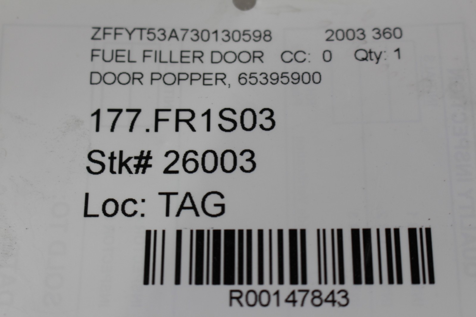 Ferrari 360 Fuel door P/N 65395900