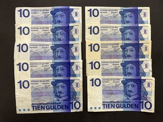 Niederlande 10 Gulden Vintage Banknoten Set (10) LOT: 3105 014